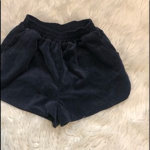Navy corduroy shorts